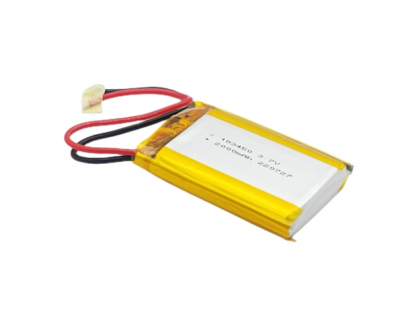 103450 3.7V 2000mAh 高溫鋰電池-22AWG